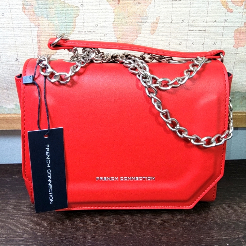 BRAND NEW French Connection Leather Crossbody Bag 🎒 In Red